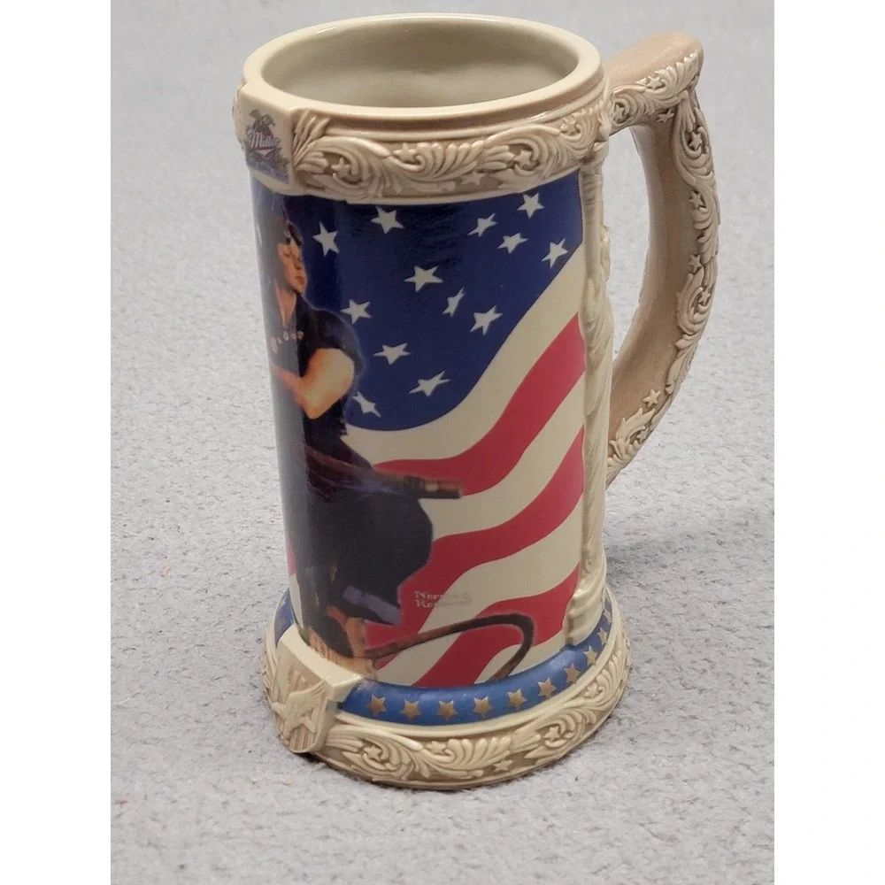 Vintage Miller Norman Rockwell Rosie The Riveter Beer‎ Stein Box COA Patriotic